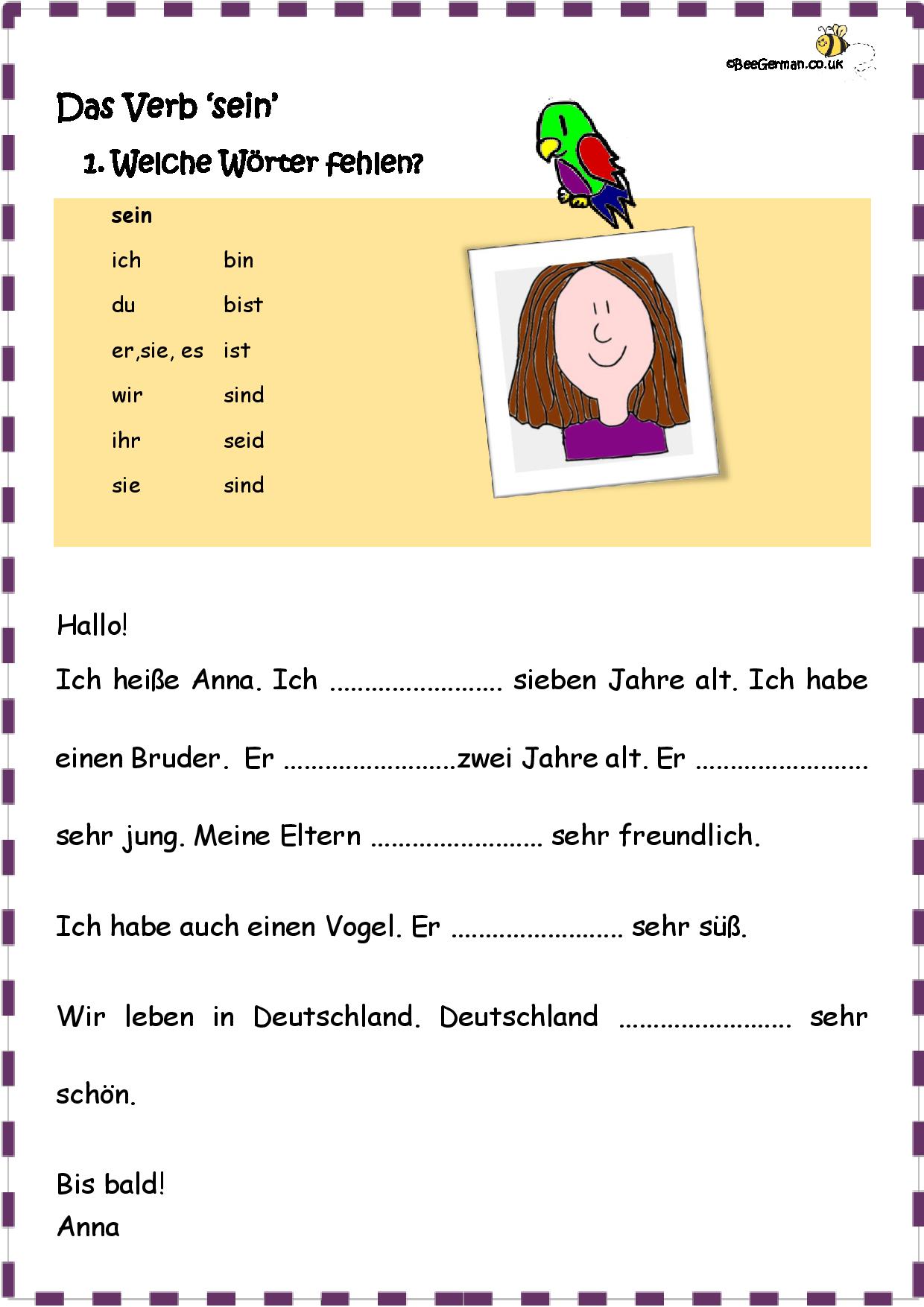 German Verb Worksheets