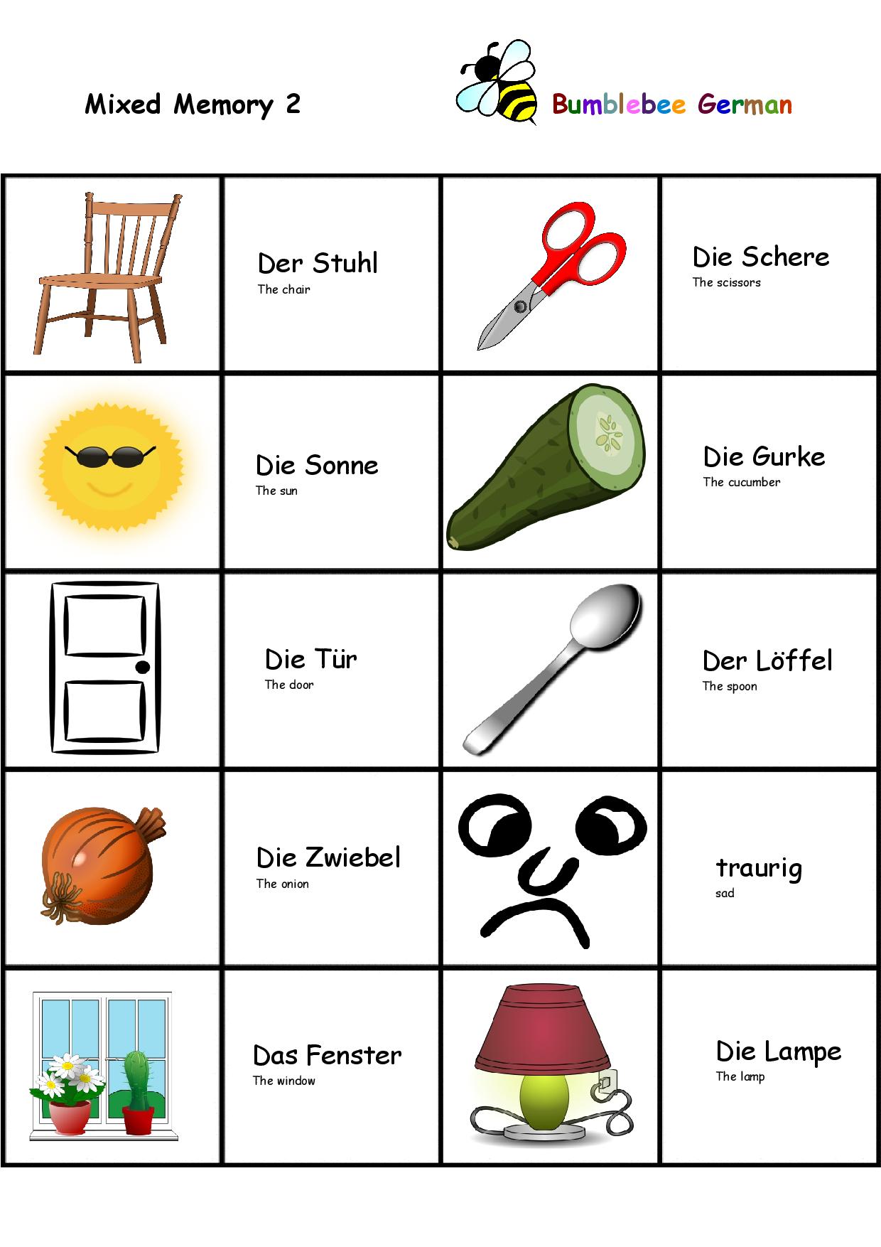 German worksheets for Kids - Printouts - BeeGerman