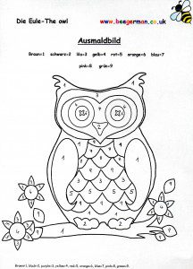 German Worksheet owl
