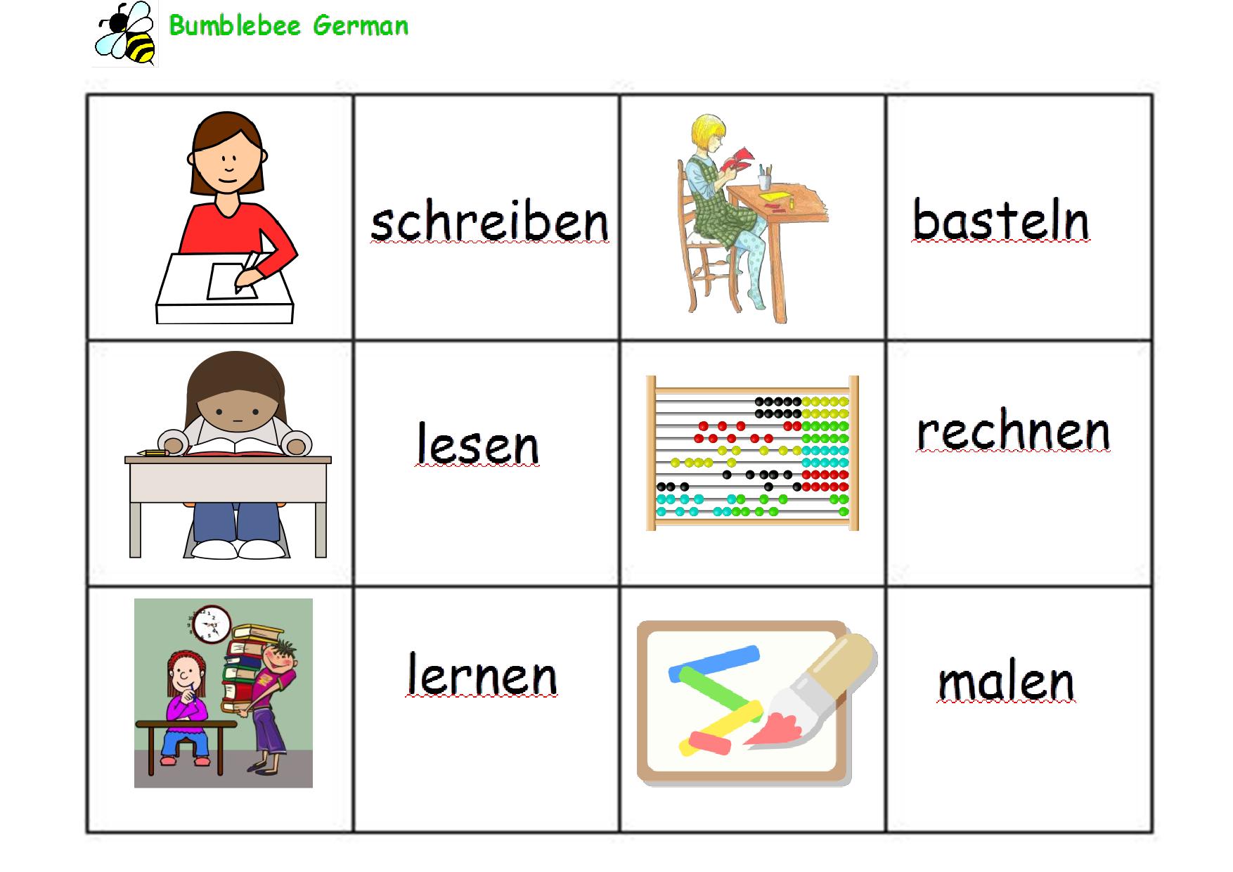 verbs in german worksheet