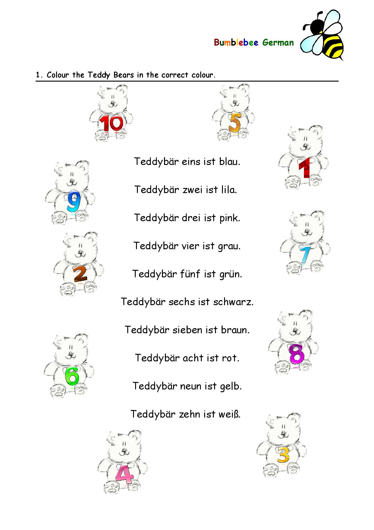 German Number Worksheet