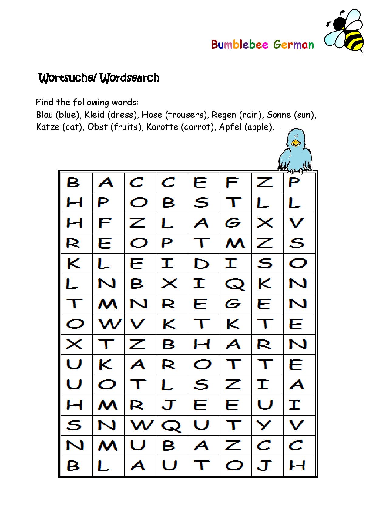 German Worksheets For Kids Printouts BeeGerman