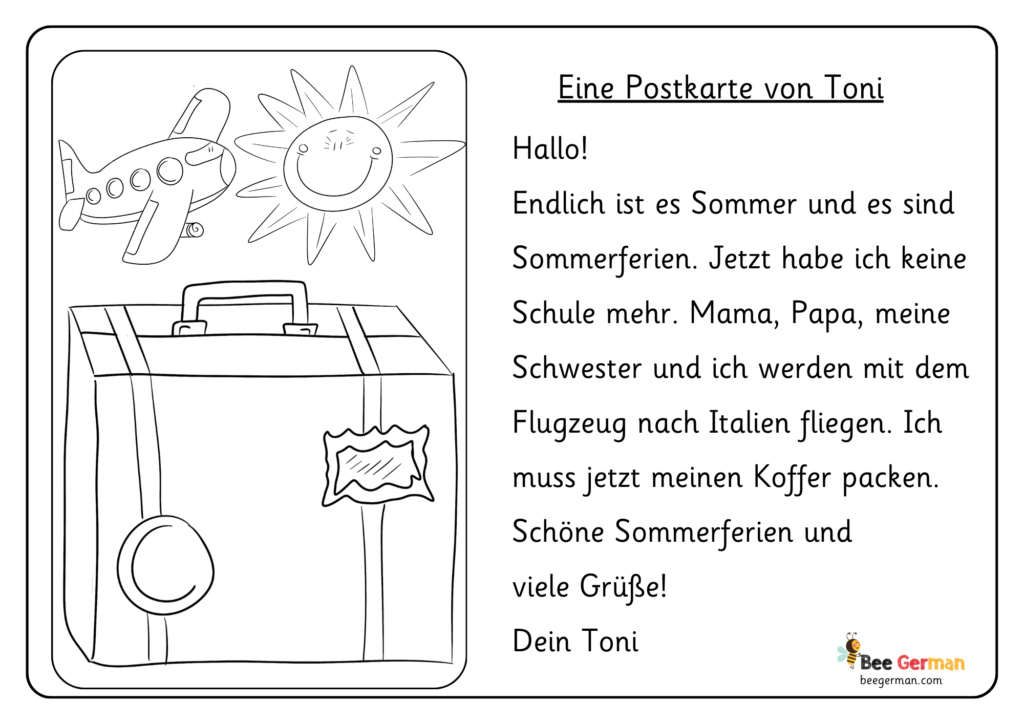 Postkarte lesen Deutsch lernen