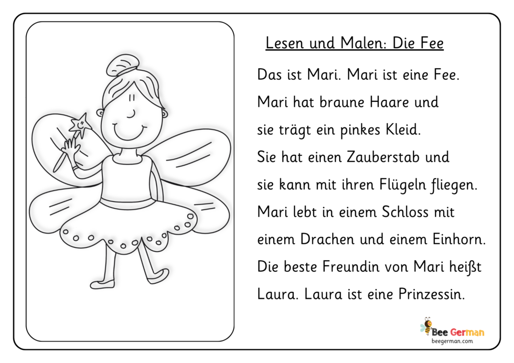 Die Feen Leseübung Kinder